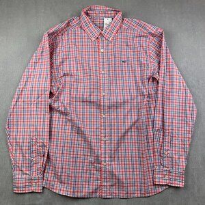 Vineyard Vines Performance Mens Whale Shirt XL Pink Blue Plaid Button Up Classic